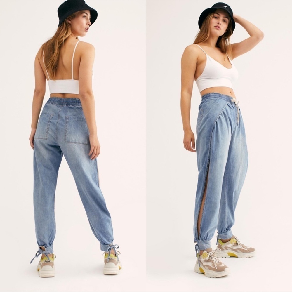 OneTeaspoon Split Seam Harem Jeans, light wash,  Size XS